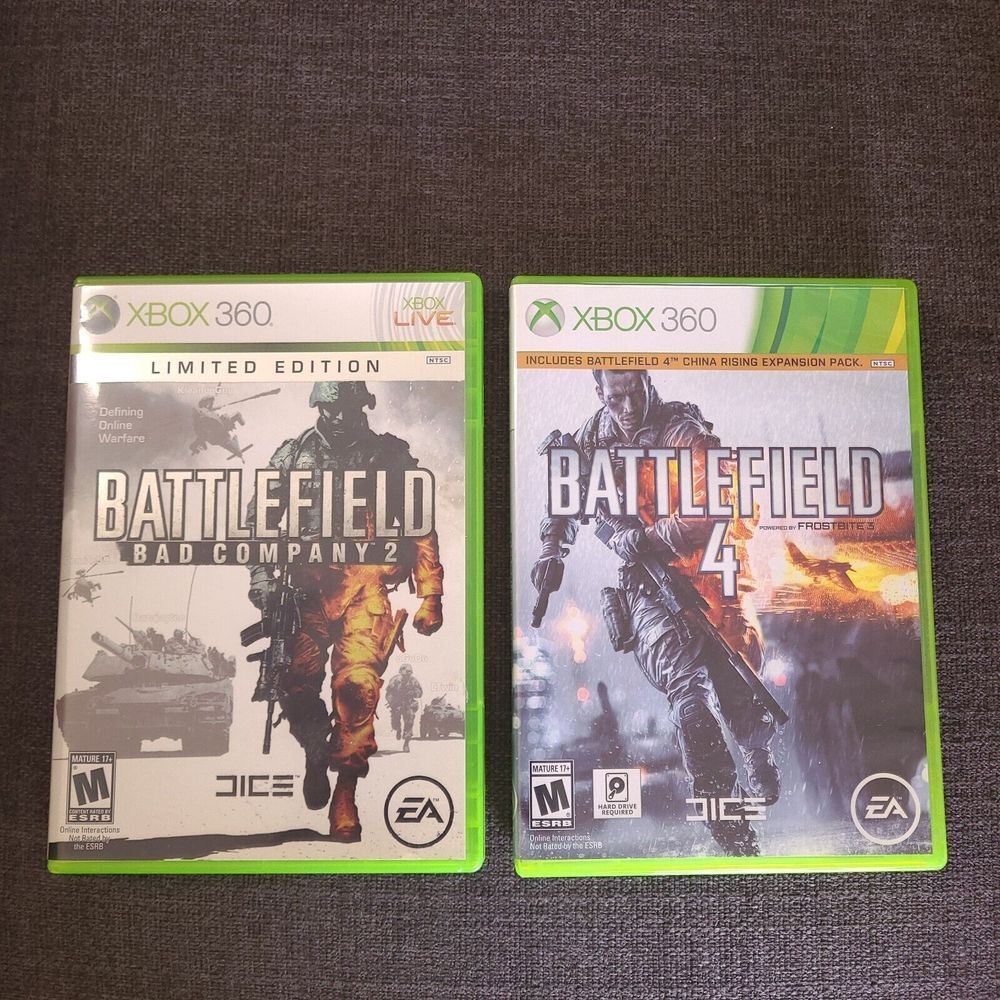 XBOX 360 Game Lot Of 2 Battlefield 4 And Battlefield Bad Company 2